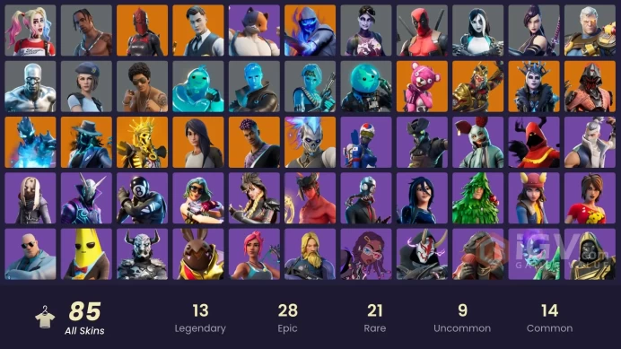 [PSN/XBOX/PC/NINT] Travis Scott | Deadpool | Gold Midas | Deadpool | Oro | Deadeye | The Ice Queen | Renzo the Destroyer | 81 Skins