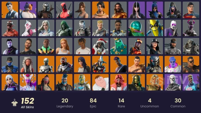 [PSN/XBOX/PC/NINT] Eon | Midas / Brutus / Meowscles (Fully Golden) | Reaper | Resonator | Rage | Skull Trooper | Agent Peely | 150 Skins