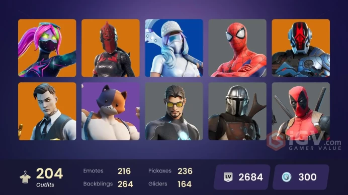 [PC/PSN/XBOX/Nintendo]  204 skins F/A :  Leviathan Axe | Gold Midas | Point Patroller | Pitch Patroller | Cloud Striker | Eternal Knight | Raz |