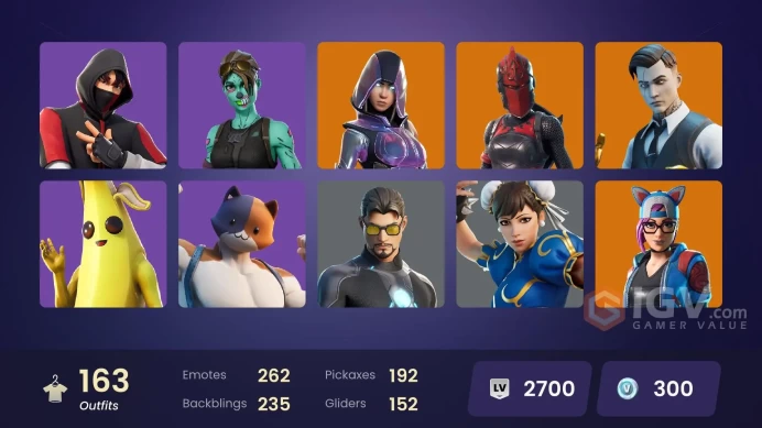 [PSN/XBOX/PC/NINT] Ikonik | Glow | Chun-Li | Brutus / Midas (Fully Golden) | STW | Scenario | World Cup 2019 Banner | 163 Skins