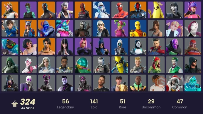 [PSN/PC/NINT] 324 Skins | STW | Chun-Li | Drift (Stage 5) | The Champion | Huntmaster Saber | Blue Striker | Hot Marat | Galaxy Scout | Omega
