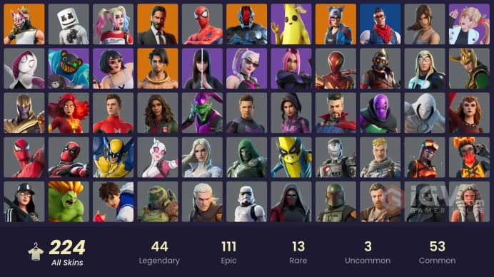 [PSN/XBOX/PC/NINT] 225 Skins | STW | Galaxy Grappler | John Wick | Marshmello | Lara Croft | Harley Quinn | Reaper Axe