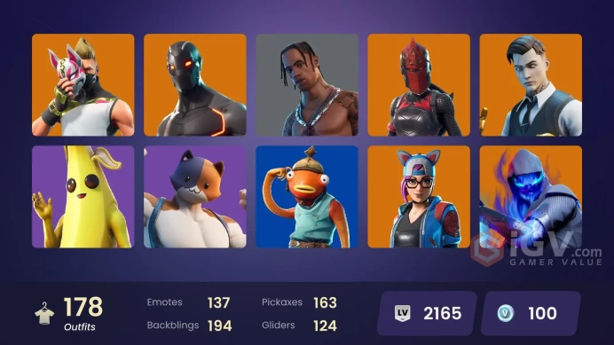 [PSN/XBOX/PC/NINT] 177 Skins | Travis Scott | Omega Stage 5 | Candy Axe | Rage | Tidy | Reaper Axe | Deadpool | Ragnarok Stage 6