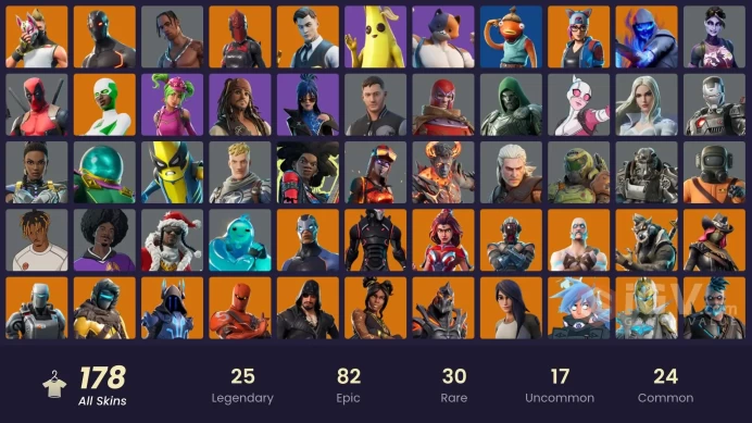 [PSN/XBOX/PC/NINT] 177 Skins | Travis Scott | Omega Stage 5 | Candy Axe | Rage | Tidy | Reaper Axe | Deadpool | Ragnarok Stage 6
