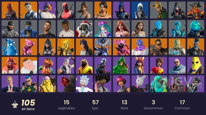 140 Skins Fa / Spider-Gwen / Joltara / Darth Vader / Ice Spice / gs012