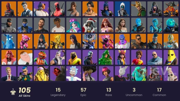 108 Skins Fa / Xander / Darth Vader / Vanguard Zadie / Spider-Gwen / Black Adam / gs044