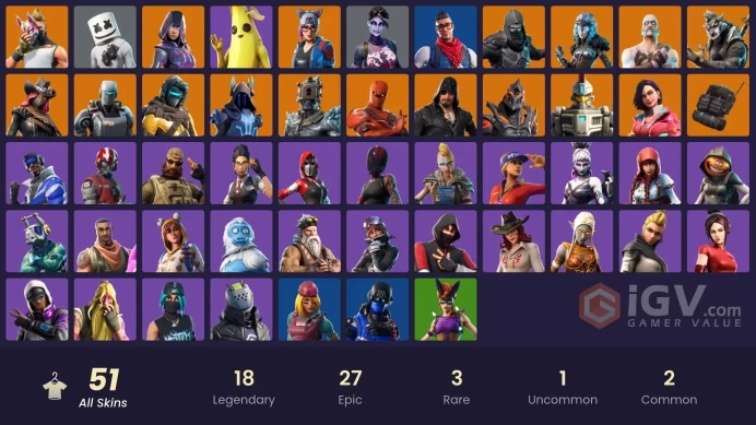 [PC/XBOX] 51 skins | IKONIK | Glow | Blue Striker | Carbon Commando | Prodigy | Dire | Ragnarok | Hybrid | A.I.M. | The Prisoner | 0 VB