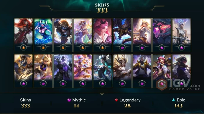 LAN - RANK READY- 172 Champ - 333 Good Skins(5 Ultimate, 14 Mythic, 28 Legendary, 143 Epic) - 4.2K BE - S3 ACC - HANDMADE - FULL ACCES -CHEAP