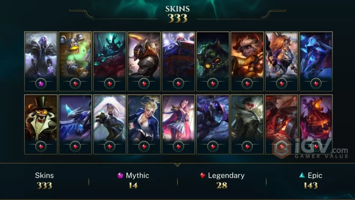 LAN - RANK READY- 172 Champ - 333 Good Skins(5 Ultimate, 14 Mythic, 28 Legendary, 143 Epic) - 4.2K BE - S3 ACC - HANDMADE - FULL ACCES -CHEAP