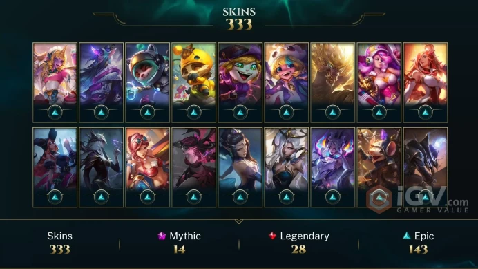 LAN - RANK READY- 172 Champ - 333 Good Skins(5 Ultimate, 14 Mythic, 28 Legendary, 143 Epic) - 4.2K BE - S3 ACC - HANDMADE - FULL ACCES -CHEAP