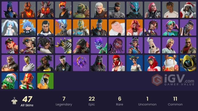 47 Skins Fa / Ol' Woody / Incinerator Kuno / Geralt of Rivia / Jackie / gs008