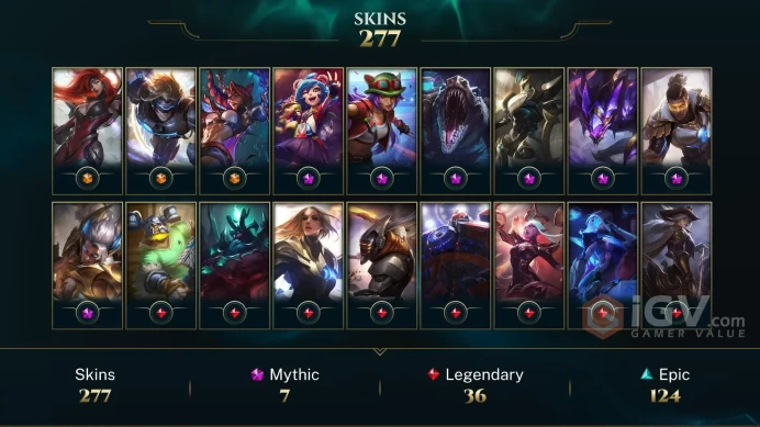 NA EMAIL CHANGEABLE 172 CHAMPIONS 277 SKINS Prestige Obsidian Dragon Sett Prestige Pulsefire Lucian 7K oe 35 ME 