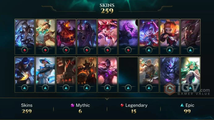 NA EMAIL CHANGEABLE ALL CHAMPIONS 66KBE 259 SKINS Worlds 2012 Riven 5 PRESTIGE 255 LITTLE LEGENDS (2X CHIBI 5.6KOE) 