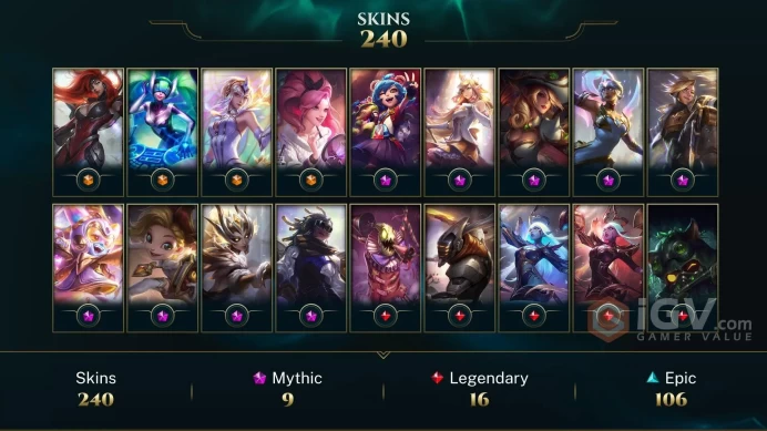 NA EMAIL CHANGEABLE 144 CHAMPIONS 240 SKINS 7 PRESTIGE 176 CHROMAS 121 LITTLE LEGENDS 70ME LAST PLAY 2023