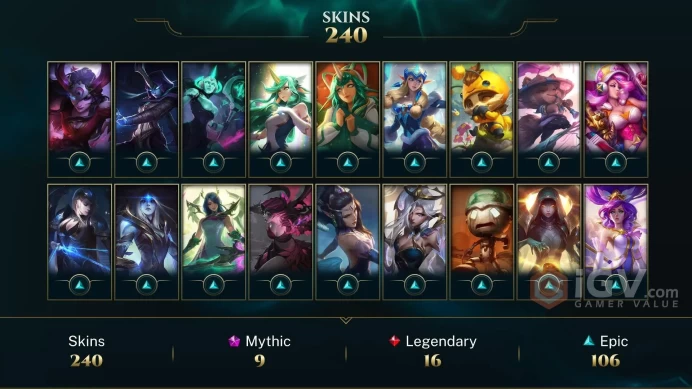 NA EMAIL CHANGEABLE 144 CHAMPIONS 240 SKINS 7 PRESTIGE 176 CHROMAS 121 LITTLE LEGENDS 70ME LAST PLAY 2023