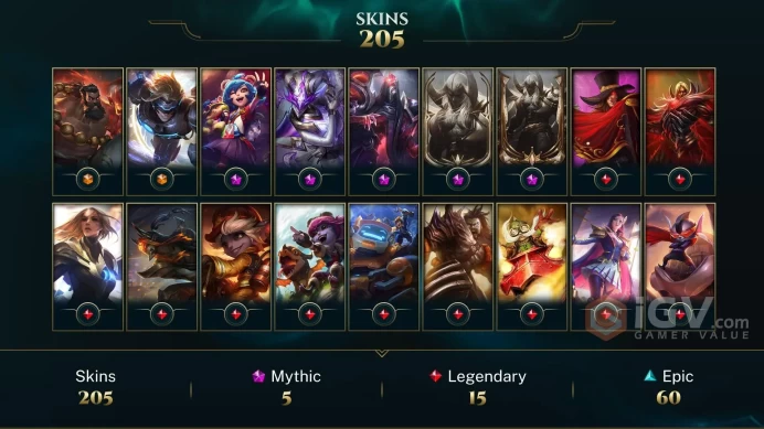 NA EMAIL CHANGEABLE ALL CHAMPIONS 10KBE 205 SKINS Prestige Blood Moon Aatrox 2X Prestige Soul Fighter Shaco 56 LITTLE LEGENDS 140ME  
