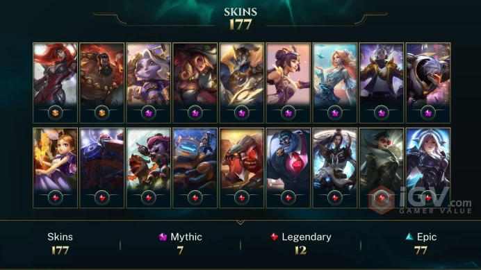 NA EMAIL CHANGEABLE HONOR 5 122 CHAMPIONS 28KBE 179 SKINS 6 PRESTIGE 115 MYTHIC ESSENCE 6.7K OE