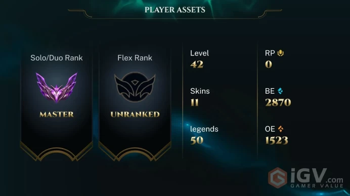 [EUW] Master 22 LP +25 LP GAİN 61 WR/ HONOR Lw 5 2800 BE  / ZOE OTP HANDMADE ACCOUNT / 