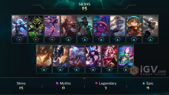 EUW / IRON 1(60LP)  - 34 Champ - 15 Perfect Skins(3 Legendary, 9 Epic) - 5.6K BE - HONOR 3 - S12 ACC - UNVERIFIED MAIL - FULL ACCES -CHEAP