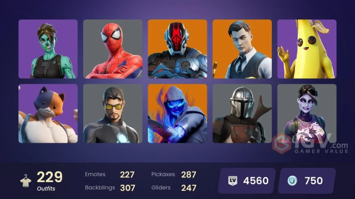 (PC PSN XBOX) 229 skins | Gold Meowscles | Gold Brutus | Gold TNTina | Gold Midas | Victor Elite | Subzero Cryptic | Sultura | Cloud Striker | S