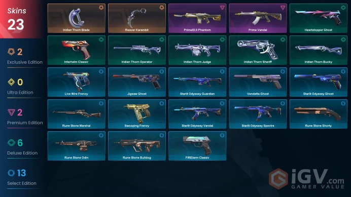 | AP | 2 KNIFE | 23 SKINS | VALUE: 7900 VP | Reaver Karambit | RANKED READY | 149 LEVEL | INSTANT DELIVERY | FULL ACCESS | G1bUp |