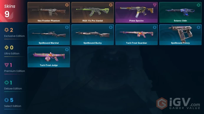 | EU | 9 SKINS | VALUE: 6125 VP | RGX 11z Pro Vandal | Neo Frontier Phantom | Solarex Odin | 15 LEVEL | INSTANT DELIVERY | FULL ACCESS | G3MSi |