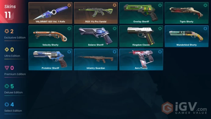 | AP | 1 KNIFE | 11 SKINS | VALUE: 7875 VP | RGX 11z Pro Vandal | RANKED READY | 121 LEVEL | INSTANT DELIVERY | FULL ACCESS | G2hHP |
