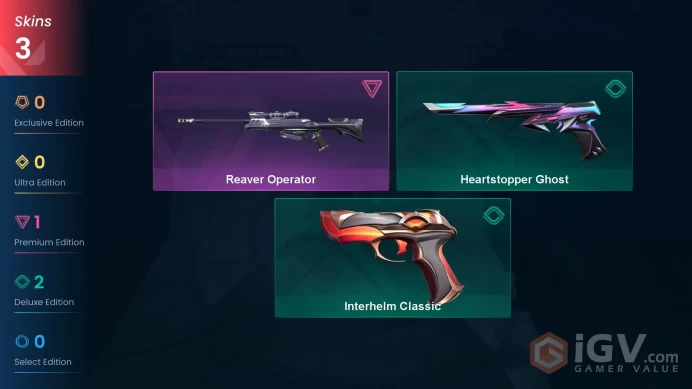 | EU | 3 SKINS | VALUE: 1775 VP | Reaver Operator | Interhelm Classic | RANKED READY | 69 LEVEL | INSTANT DELIVERY | FULL ACCESS | G0F73 |