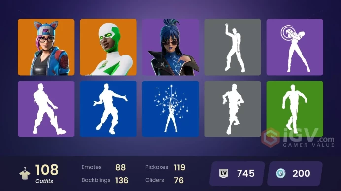 ACC264 Fortnite Account [PC] 108 skins | Rogue Agent | Lynx | Zeus | Frostbite | Peter Griffin | Valeria | Backlash | Zenith | Poseidon | Captai
