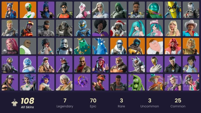ACC264 Fortnite Account [PC] 108 skins | Rogue Agent | Lynx | Zeus | Frostbite | Peter Griffin | Valeria | Backlash | Zenith | Poseidon | Captai