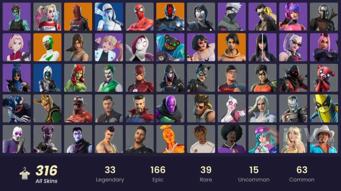 [PC/PSN/XBOX] 319 skins | FNCS Champion Seeker | Naruto Uzumaki | Shady Doggo | Aura Analyzer | Full Recon | Y479
