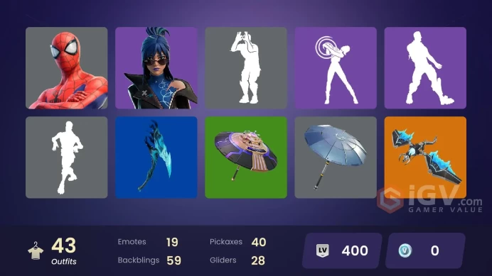   ACC263 Fortnite Account [PC] 43 skins | Ronin | Ghost Rider | Spider-Man (No Way Home) | Spider-Man | Polar Peely | Chris Redfield | Chappell 