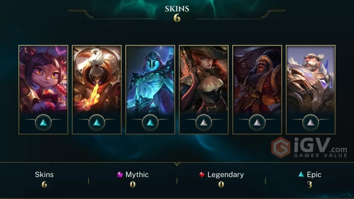 | EUNE | 6 SKINS | GOLD 4 | 49 CHAMPIONS | 38 LEVEL | INSTANT DELIVERY | FULL ACCESS | G3SCb |