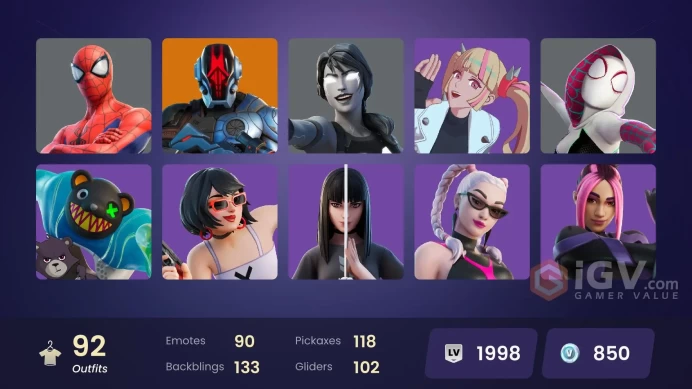 | PC/XBOX | 92 SKINS | Darth Vader | The Origin | Twyn | Joey | Spectra Knight | The Imagined | Paradigm (Reality-659) | 850 VBUCKS | G4IqA |
