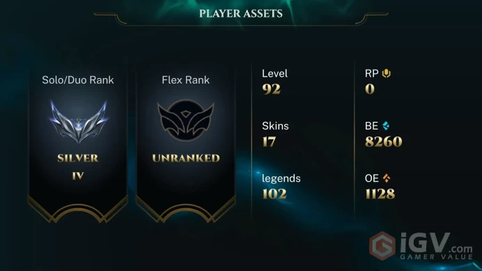 | EUNE | 16 SKINS | SILVER 4 | 102 CHAMPIONS | 91 LEVEL | INSTANT DELIVERY | FULL ACCESS | Ft1aQ |