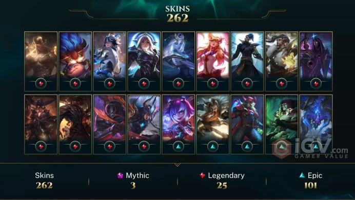 Cuenta LOL LAS | Nivel 300 | +262 Skins | Full Access