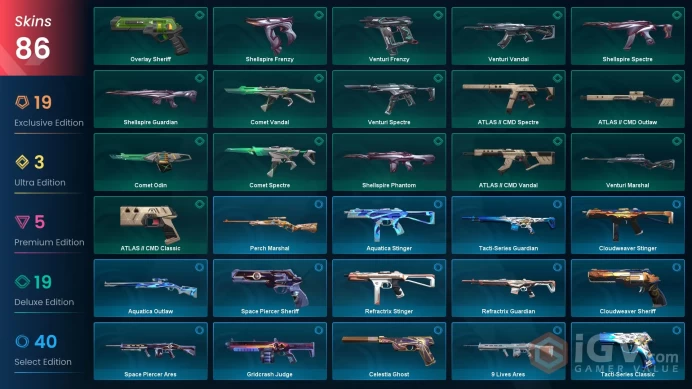 [EU] Valorant 86 Skins Full Access