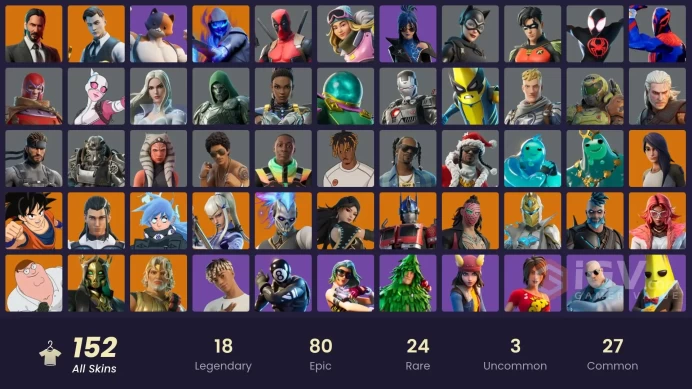 [PC/PSN/XBOX] 152 skins | Polo Prodigy | Gold Midas | Gold Brutus | Gold Meowscles | Mizuki | The Ageless | Peter Griffin | Gear Specialist Maya