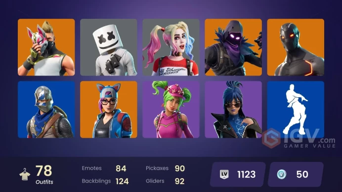 [PC/PSN/XBOX] 78 skins | OG STW | Blue Squire | Royale Knight | Blue Striker | A.I.M. | Carbide | Valor | The Ice King | The Visitor | Nezumi | 