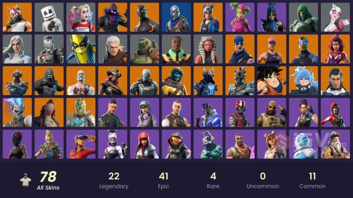[PC/PSN/XBOX] 78 skins | OG STW | Blue Squire | Royale Knight | Blue Striker | A.I.M. | Carbide | Valor | The Ice King | The Visitor | Nezumi | 