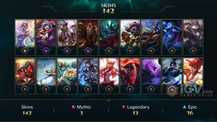 NA EMAIL CHANGEABLE ALL CHAMPIONS 149K BE 9.5KOE 142 SKINS Prestige Bewitching Miss Fortune 28 LITTLE LEGENDS +Inv skins Vict: Atrox seju sona 