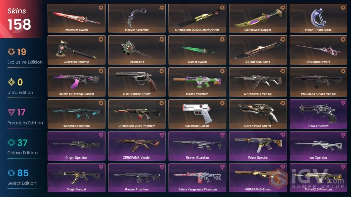 EU-Turkey 158 Skins > Champions 2022 Phantom XERØFANG Knife Prelude to Chaos Vandal Dolmir's Revenge Vandal BlastX Phantom  Oni Vandal 99061957