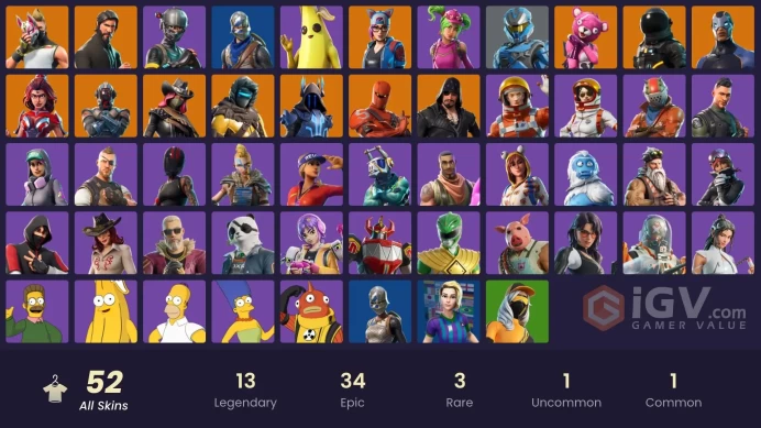 [PC/XBOX] 52 skins | IKONIK | The Reaper | Blue Squire | Royale Knight | Elite Agent | The Visitor | Lynx | Drift | Calamity | 50 VB