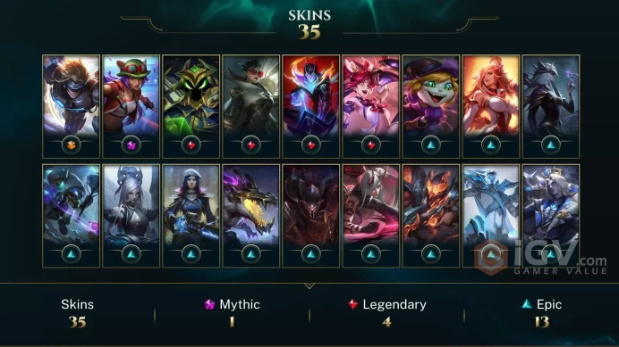 EUW / GOLD 1(55LP) - +60LP GAIN  - 94 Champ - 36 Good Skins(1 Ultimate, 1 Mythic, 4 Legendary , 13Epic) - 34K BE - UNVERIFIED MAIL - FULL ACCES 