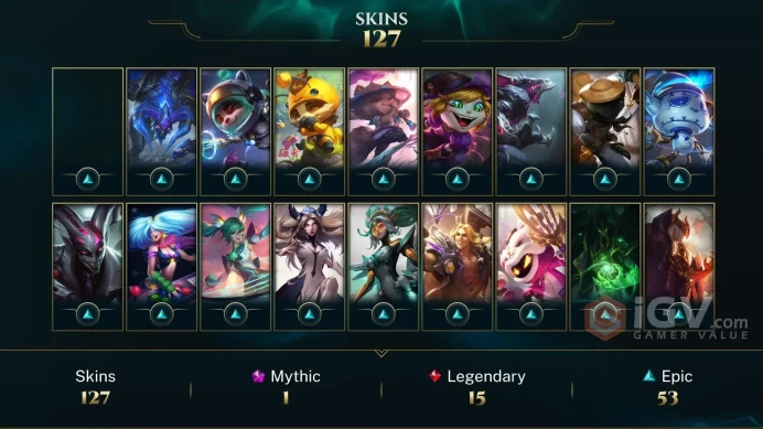 NA EMAIL CHANGEABLE 130 CHAMPIONS 34K BE 127 SKINS Prestige Spirit Blossom Teemo