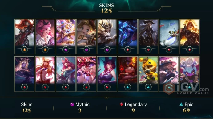 NA EMAIL CHANGEABLE 73 CHAMPIO NS 19K BE 127 SKINS PRESTIGE: ZOE LULU ZYRA  48 L LEGENDS 6K OE