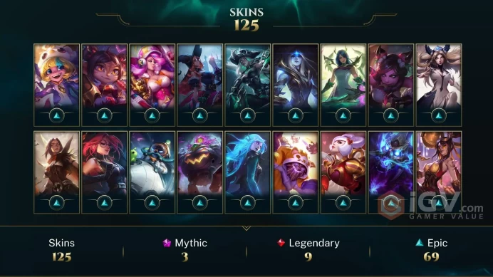 NA EMAIL CHANGEABLE 73 CHAMPIO NS 19K BE 127 SKINS PRESTIGE: ZOE LULU ZYRA  48 L LEGENDS 6K OE