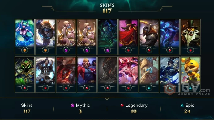 EUW EMAIL CHANGEABLE 152 CHAMPIONS 13KBE 117 SKINS Prestige K/DA Evelynn 2X Victorious orianna