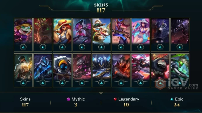 EUW EMAIL CHANGEABLE 152 CHAMPIONS 13KBE 117 SKINS Prestige K/DA Evelynn 2X Victorious orianna