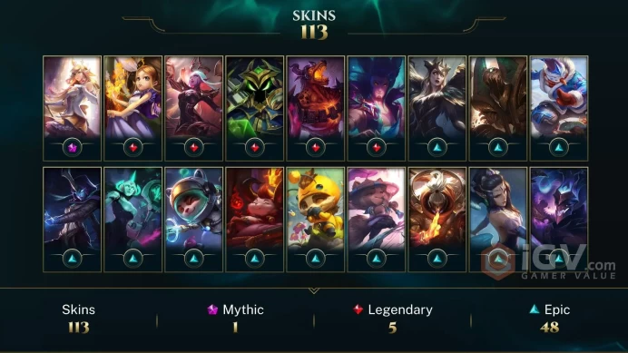 EUNE EMAIL CHANGEABLE 134 CHAMPIONS 13KBE 113 SKINS Prestige Star Guardian Soraka